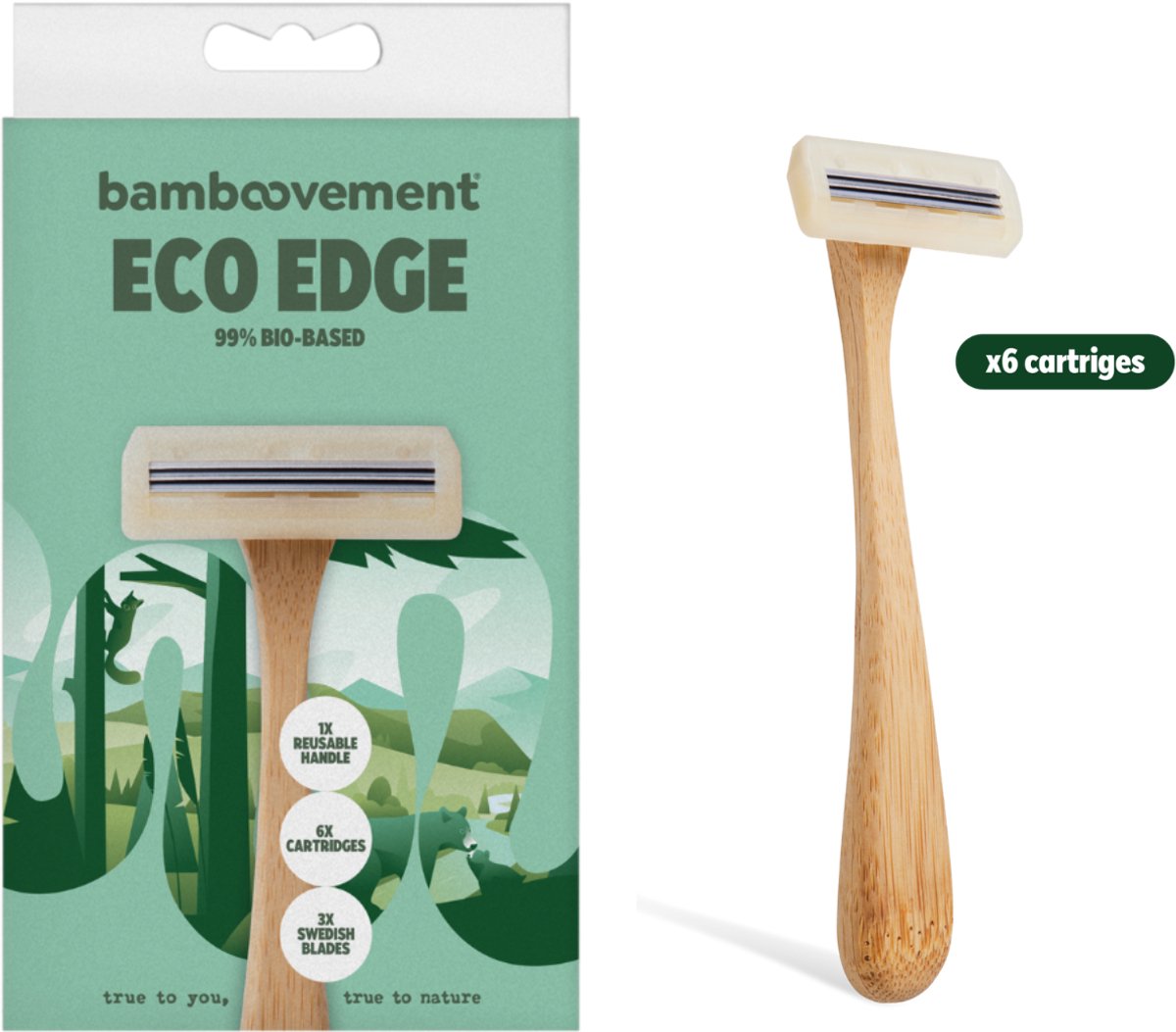 Bamboovement Duurzaam Scheermes - Safety Razor Alternatief - 3 Ultradunne Mesjes