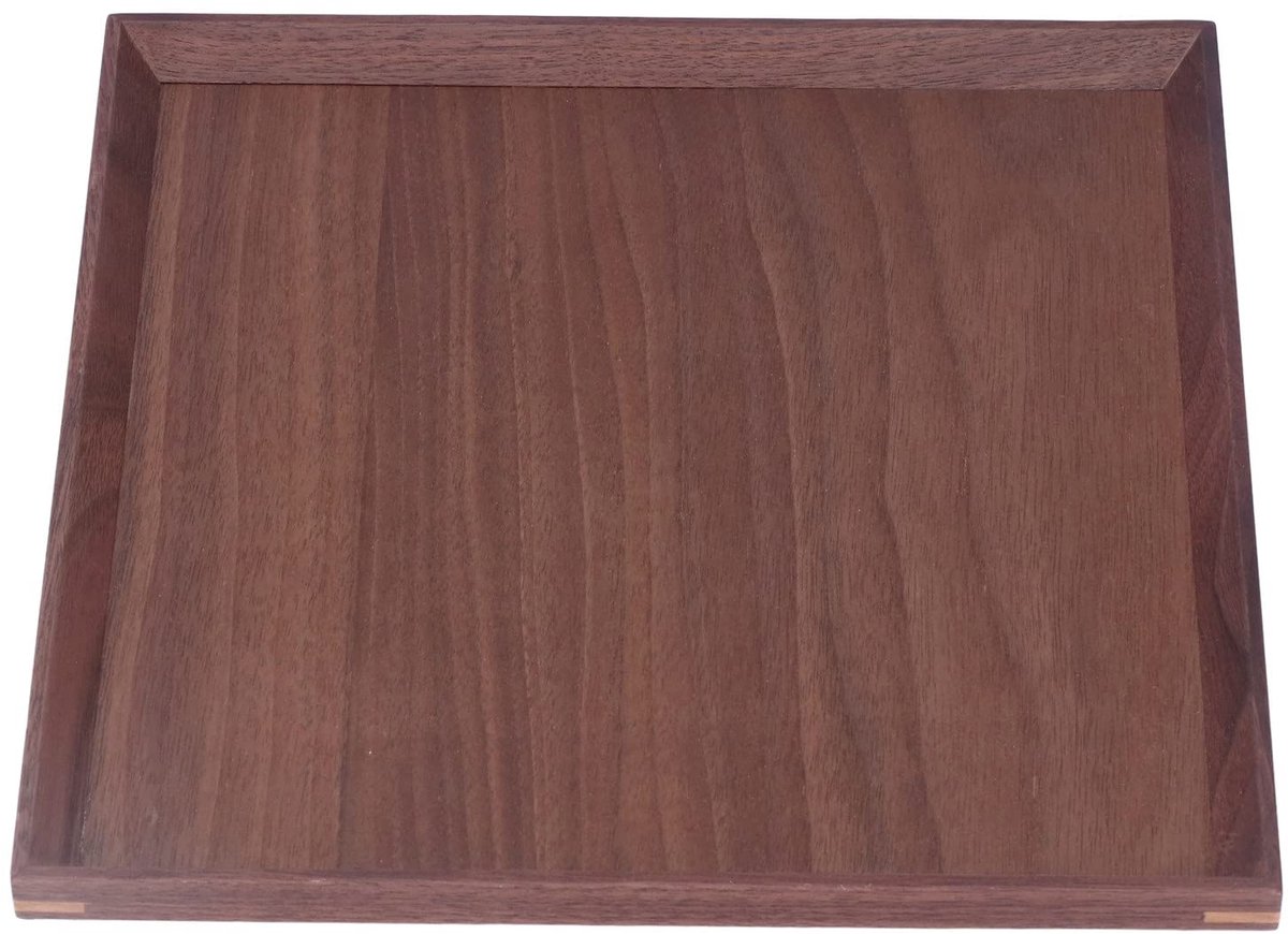 Houten Dienblad - Retro Zwart Walnoot - 25x25cm
