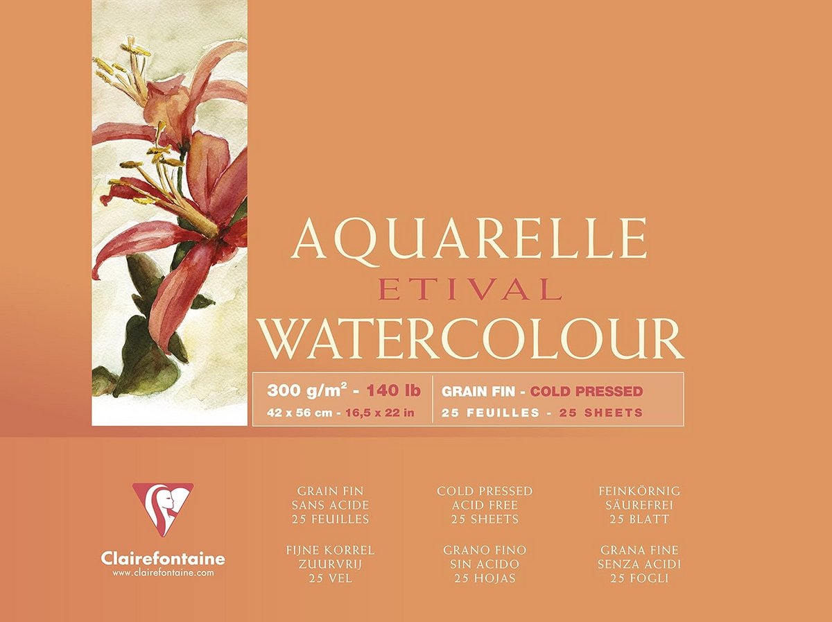 Aquarelpapier Koudgeperst Gelijmd Pad 300g 10 Vellen Groot Formaat