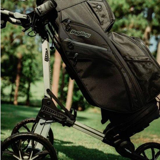 BagBoy Nitron golftrolley zwart/zand — afbeelding 2