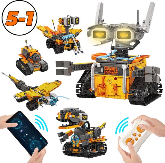 Qualitá® Robot Bouwpakket 5 in 1 – Educatief Speelgoed – Robot Speelgoed - Robot Bouwpakket - STEM speelgoed – Programmeren Voor Kinderen - Interactief Speelgoed – 496 Onderdelen – 7-9 Jaar