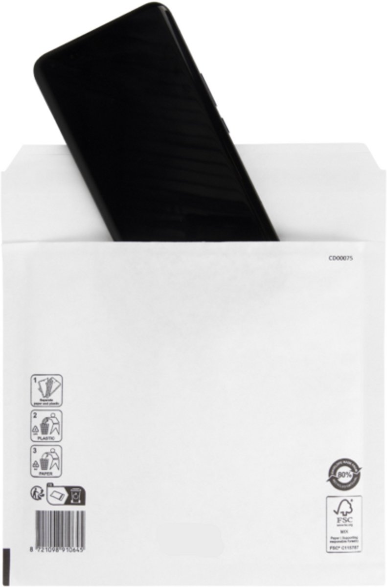 Vierkante Luchtkussen Enveloppen – 180 x 165 mm – 200 Stuks – Bubbel Enveloppen