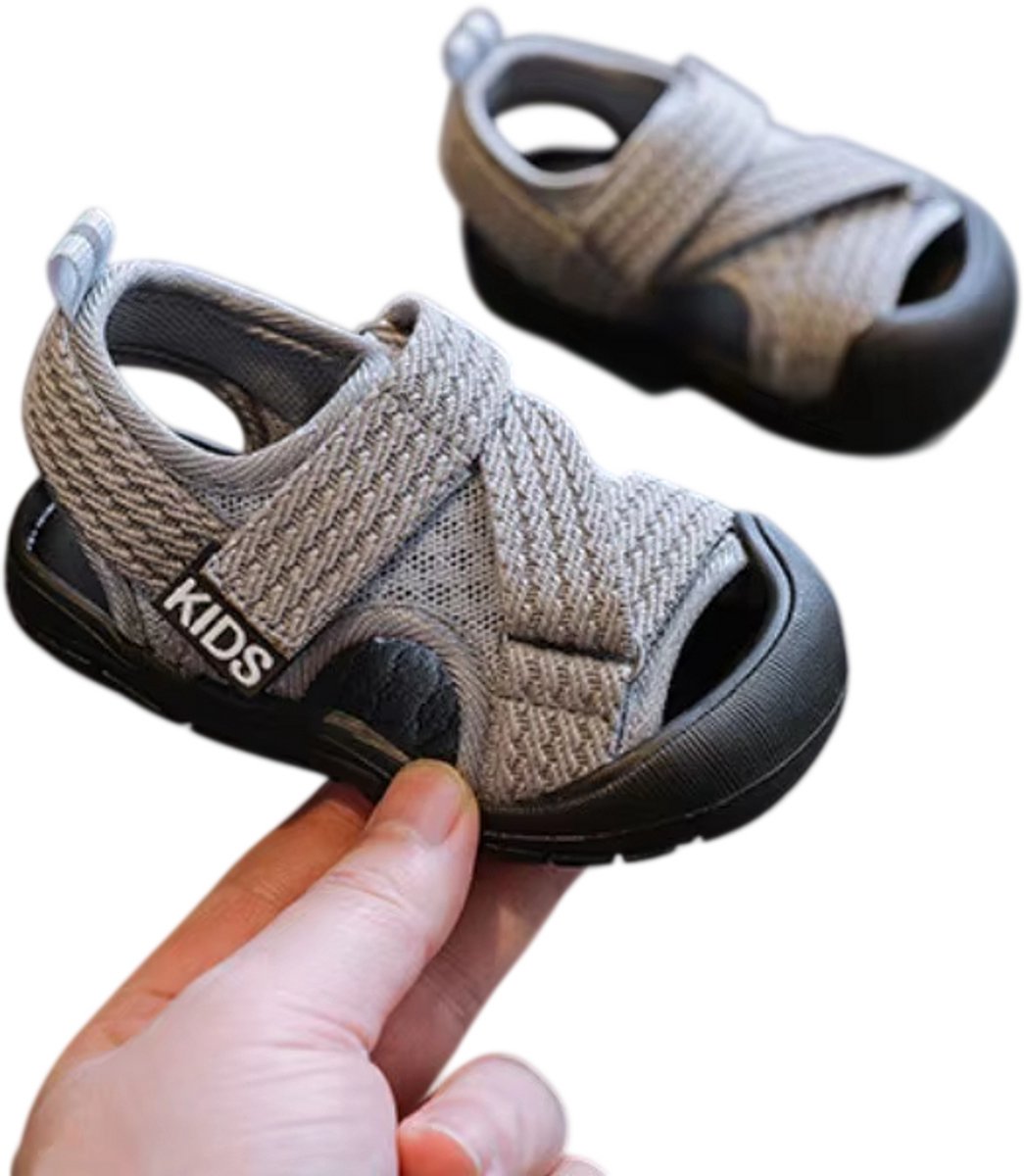 Baby Sandalen Jongens & Meisjes – Zomerschoenen Peuters Soft Sole Antislip Ademend Mesh Kinder Wandelschoenen & Sandalen Grijs