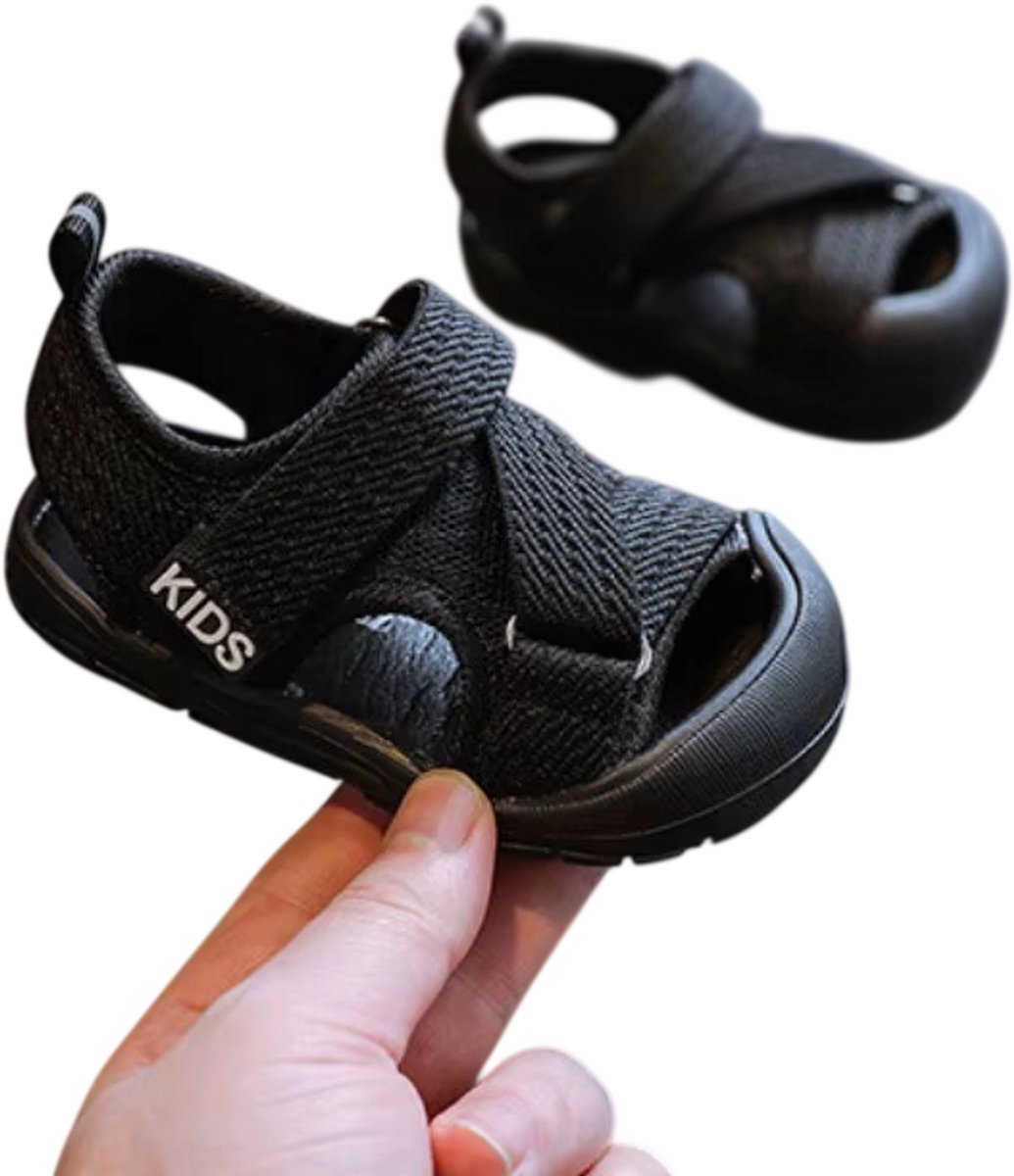Baby Sandalen Jongens & Meisjes – Zomerschoenen Peuters Soft Sole Antislip Ademend Mesh Kinder Wandelschoenen & Sandalen Zwart