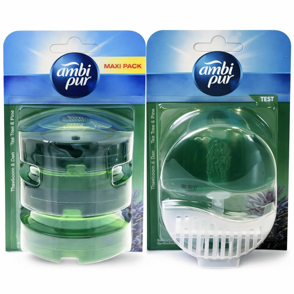 Ambi Pur WC Blok Luchtverfrisser Tea Tree & Pine – Toiletverfrisser – 4x 55ml – Duo Pack – Langdurige Frisheid