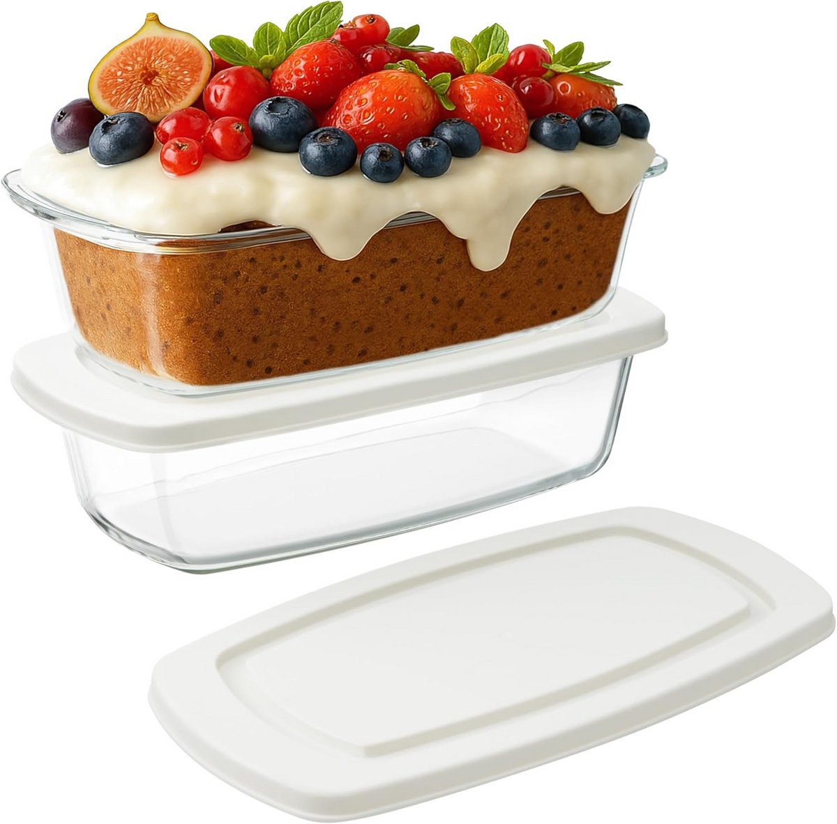 2x Rechthoekige Glas Broodvorm met Deksel - Ovenbestendige Bakvorm voor Brood en Cake