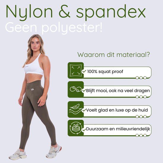 Euphoria High Waist Sportlegging Dames - Sportkleding Dames - High Waist - Sportbroek Dames - Yoga Broek Dames - Groen - Maat S — afbeelding 5