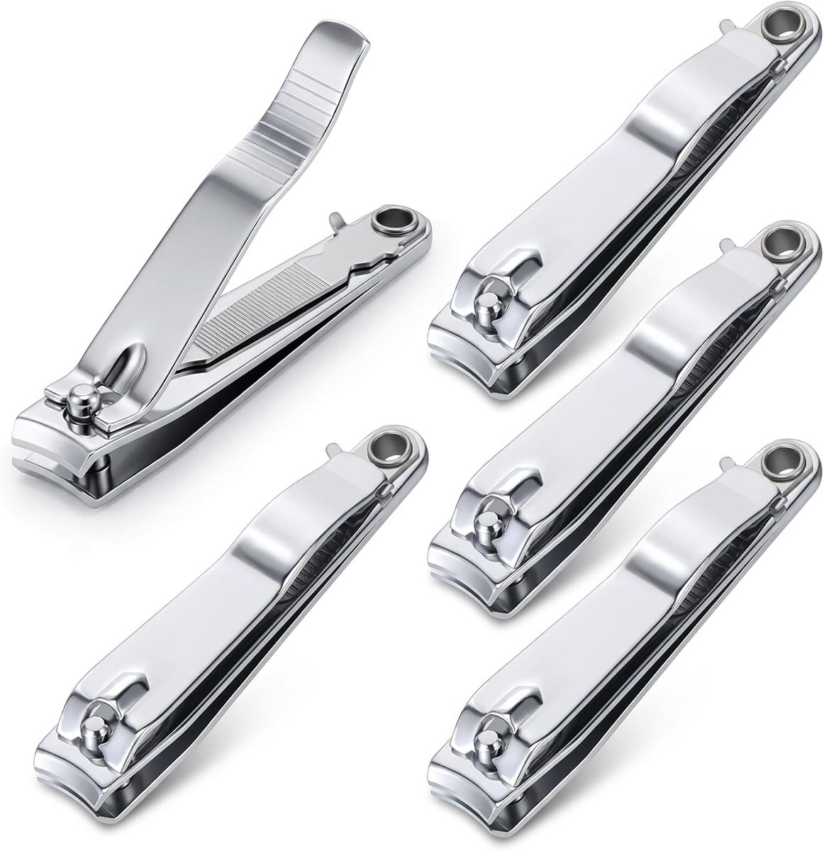 Set van 5 Professionele Nagelknippers voor Dikke Nagels, Roestvrij Staal