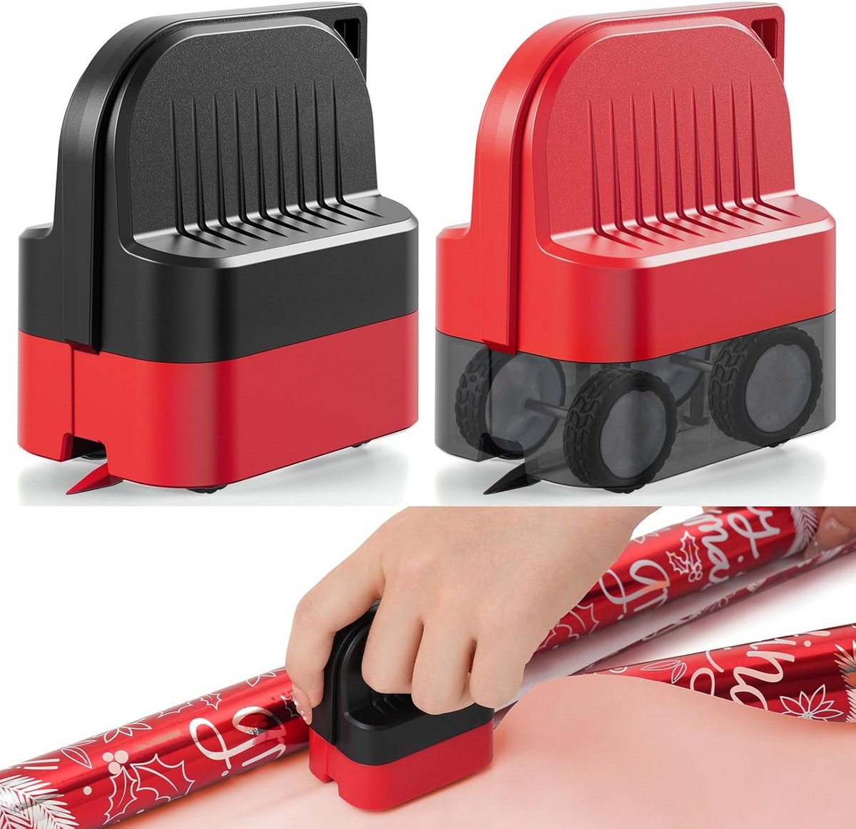 Set van 2 Geschenkpapier Snijders op Wieltjes voor Rechte Snedes