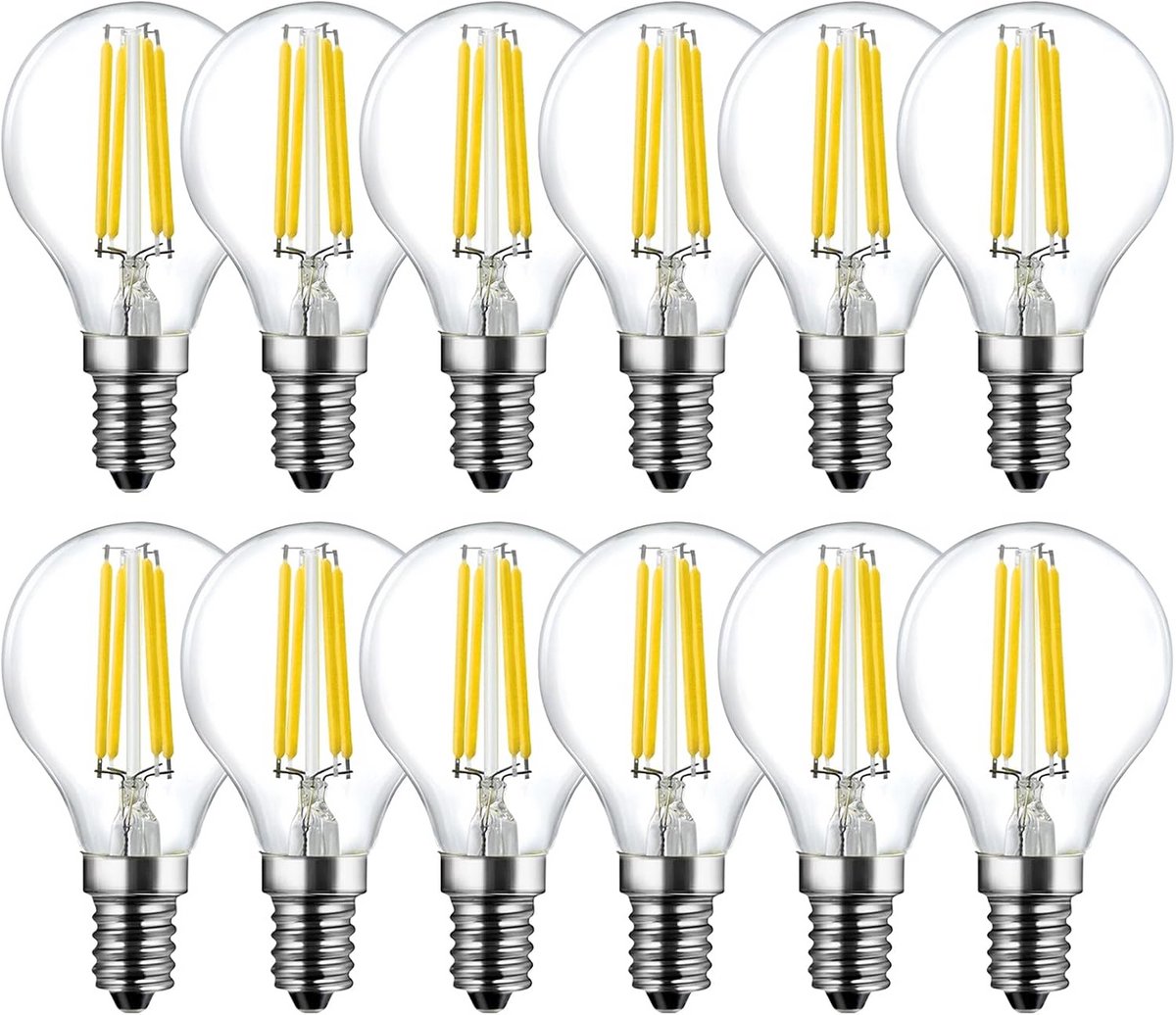 Dimbare E14 LED Lampjes Set van 12, 60W Equivalent, Warm Wit Licht