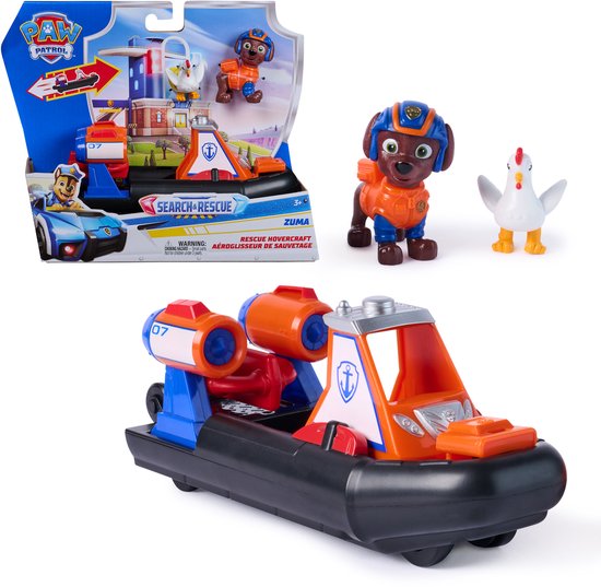 PAW Patrol - Search & Rescue - Zuma's hovercraft met 2 figuren & voortstuwingsfunctie - Speelgoedvoertuigen