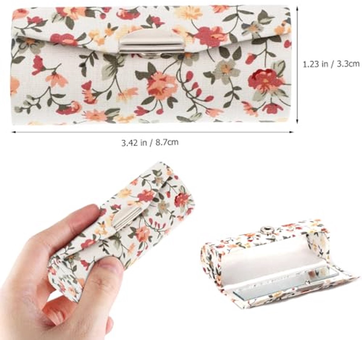 Lipstick Organiser - Compact Koffer met Spiegel - Retro Bloemmotief