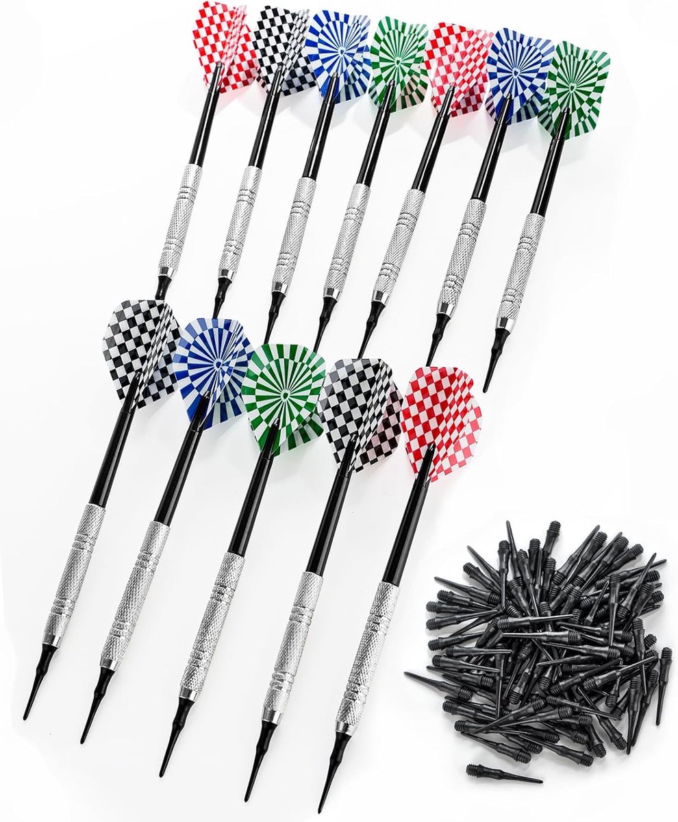 Dartpijlen - Dart Flights - Dartpijlen Set - 14 gram - Professionele Dartpijlen Set - Cadeau - 15 x 3 cm - 12 Stuks en 100 Verwisselbare Punten - van Imperatoris