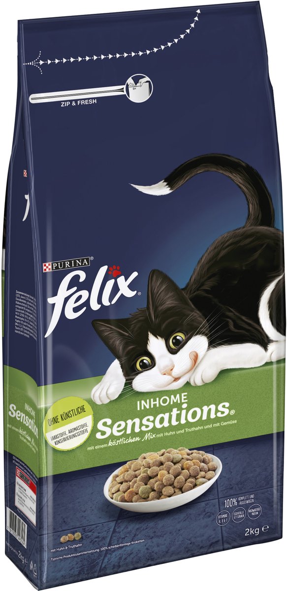 Felix FELIX Inhome Sensations droogvoer voor huiskatten met kip & groenten (1 x 2kg)