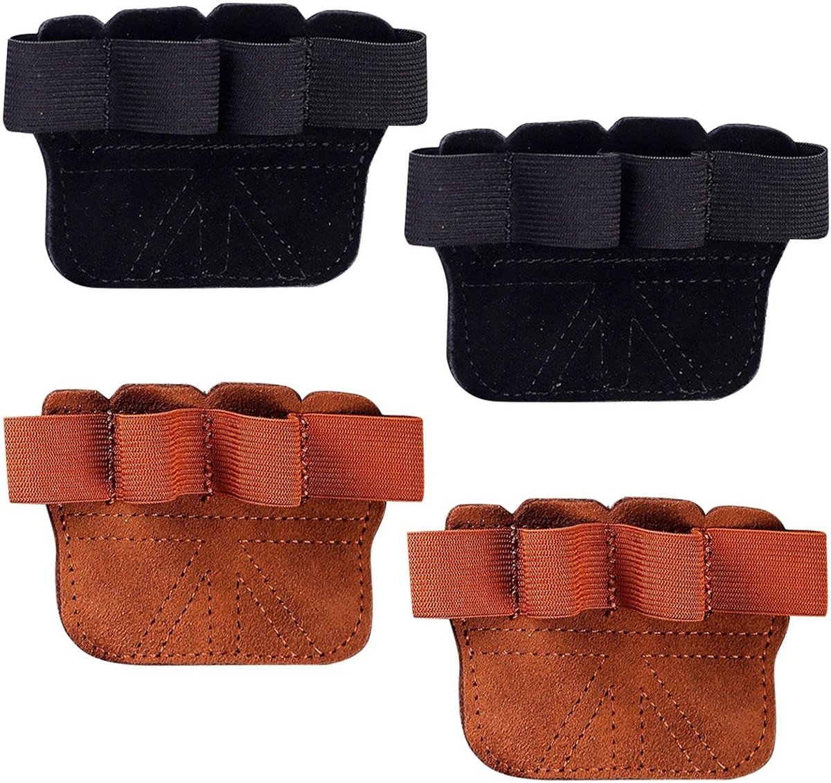 Grip Pads - Gym Grip Pads - Fitness Grip Pads - Gymnastics Grips - Ergonomische Vingertrainer - Fitness, Kracht en Gym Training Workouts - Handpads - Zwart, Bruin - 2 Paar - van Imperatoris