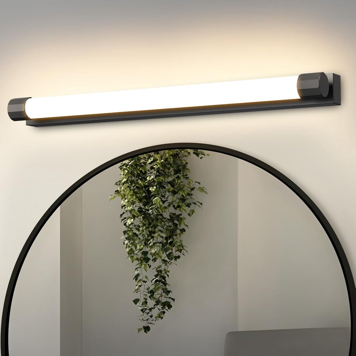 Glitzerlife Plafondspot Plafondlamp - Waterdichte LED Spiegellamp - 10W Wandlamp - Modern Badkamerverlichting - IP44 3000K - Ø50cm zwart 3000k