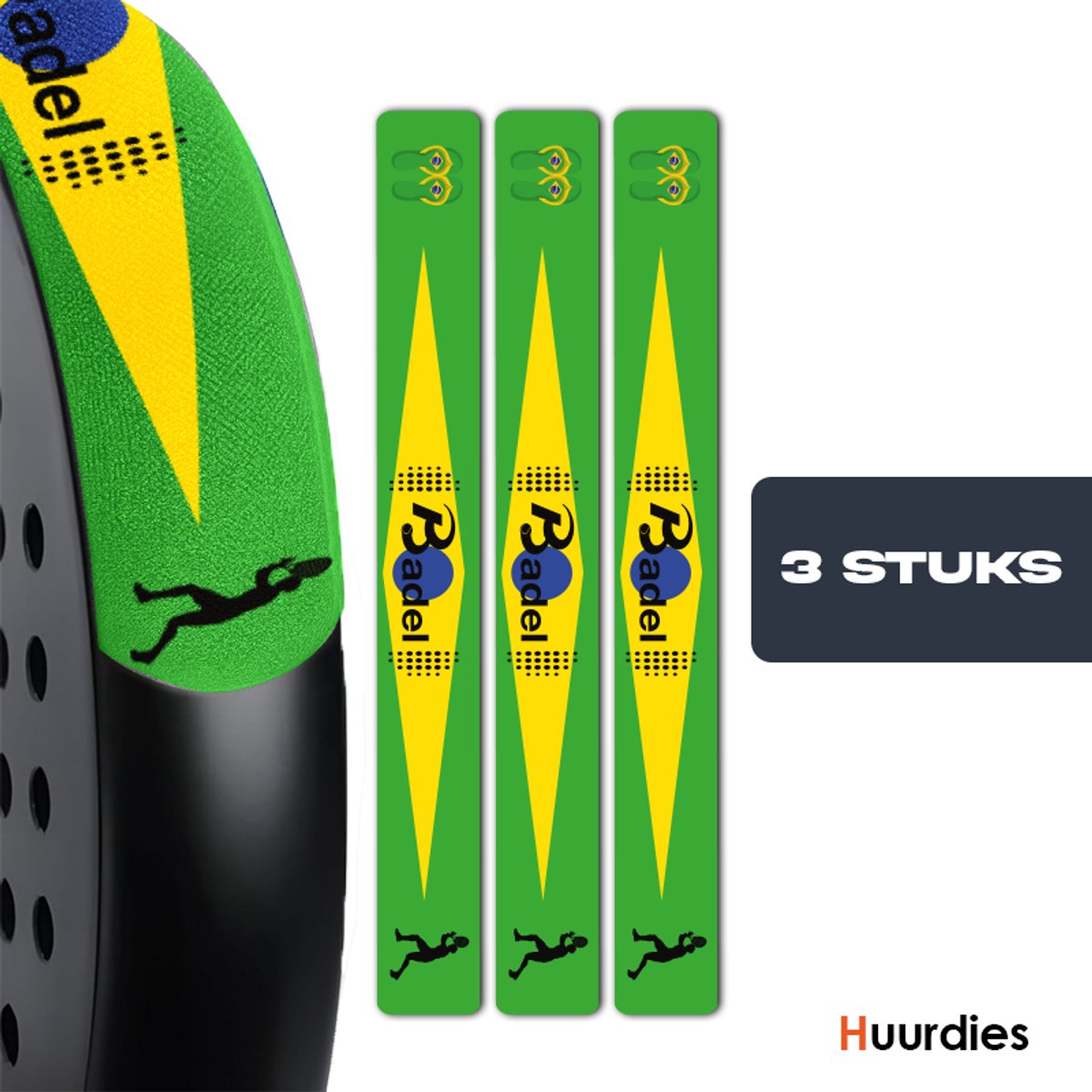Badel® Padel Protector Sticker – 3 Stuks – Lichtgewicht Frame Bescherming – Geen Invloed op Balans