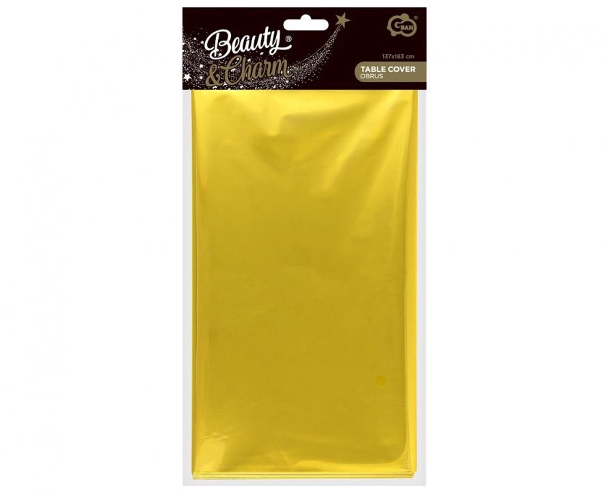 Kleur Metallic Goud folie tafelkleed 137x183 cm