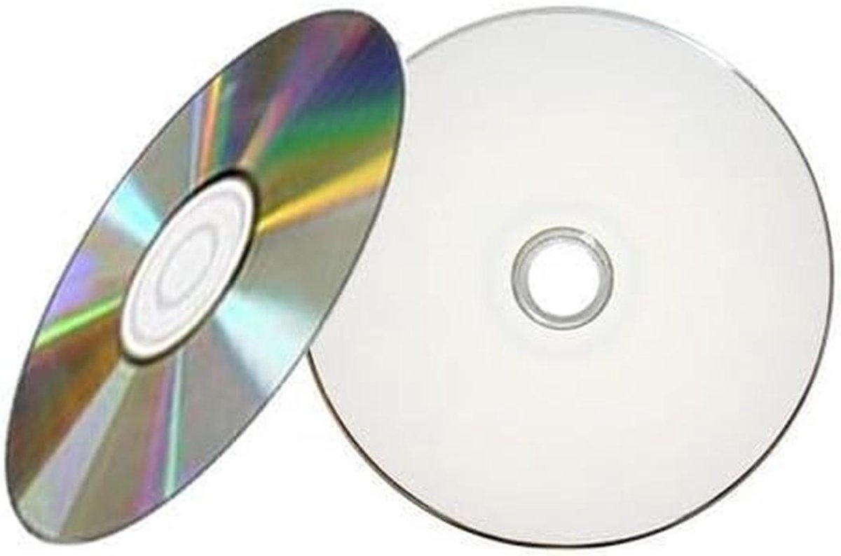 5x Blanco Opslag CD-R Schijven Pakket 52x Snelheid Printbaar Zilver/Wit