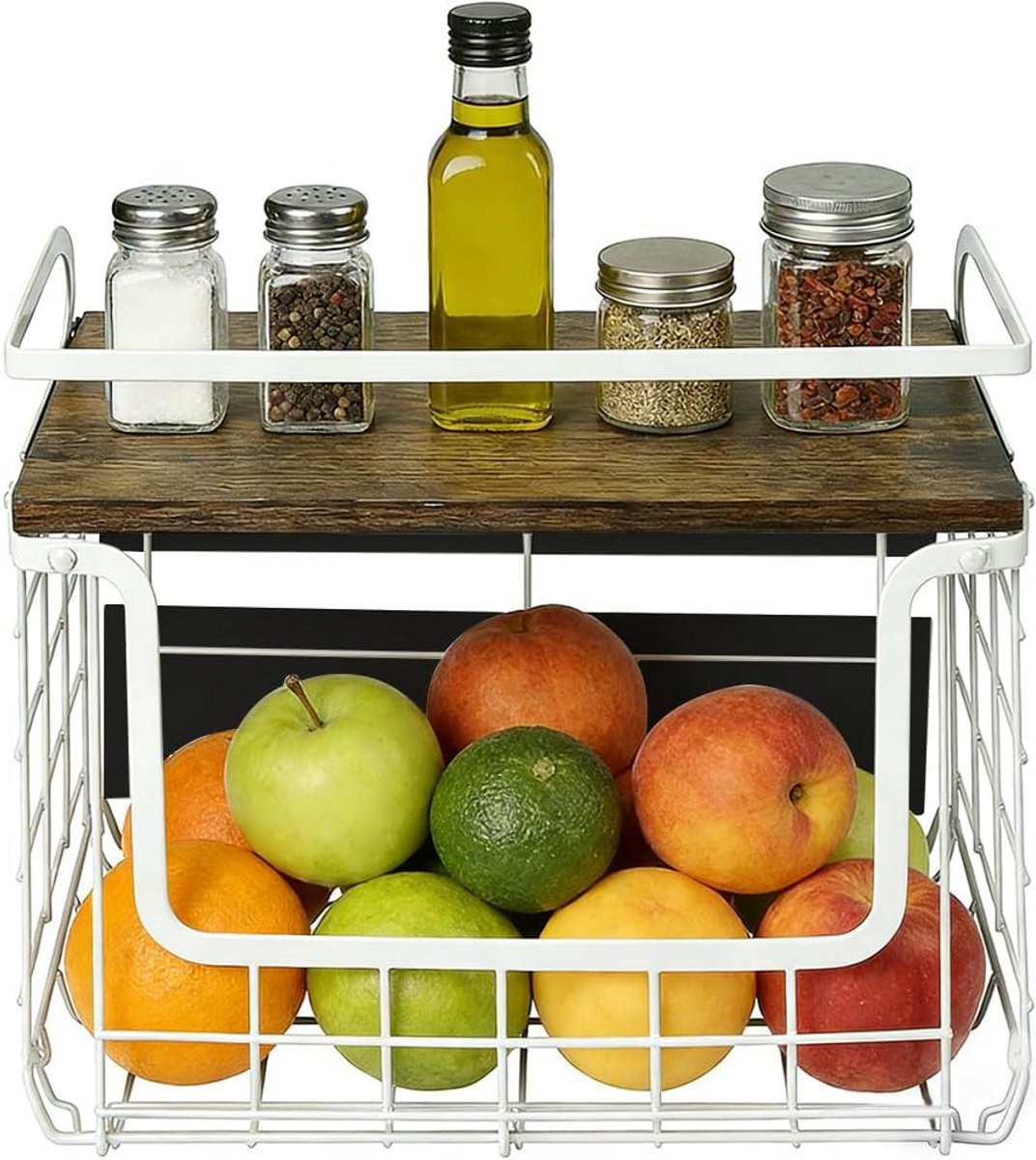 Magnetische Ophangbare Fruitmand en Kruidenrek - Ruimtebesparende Keukenorganizer