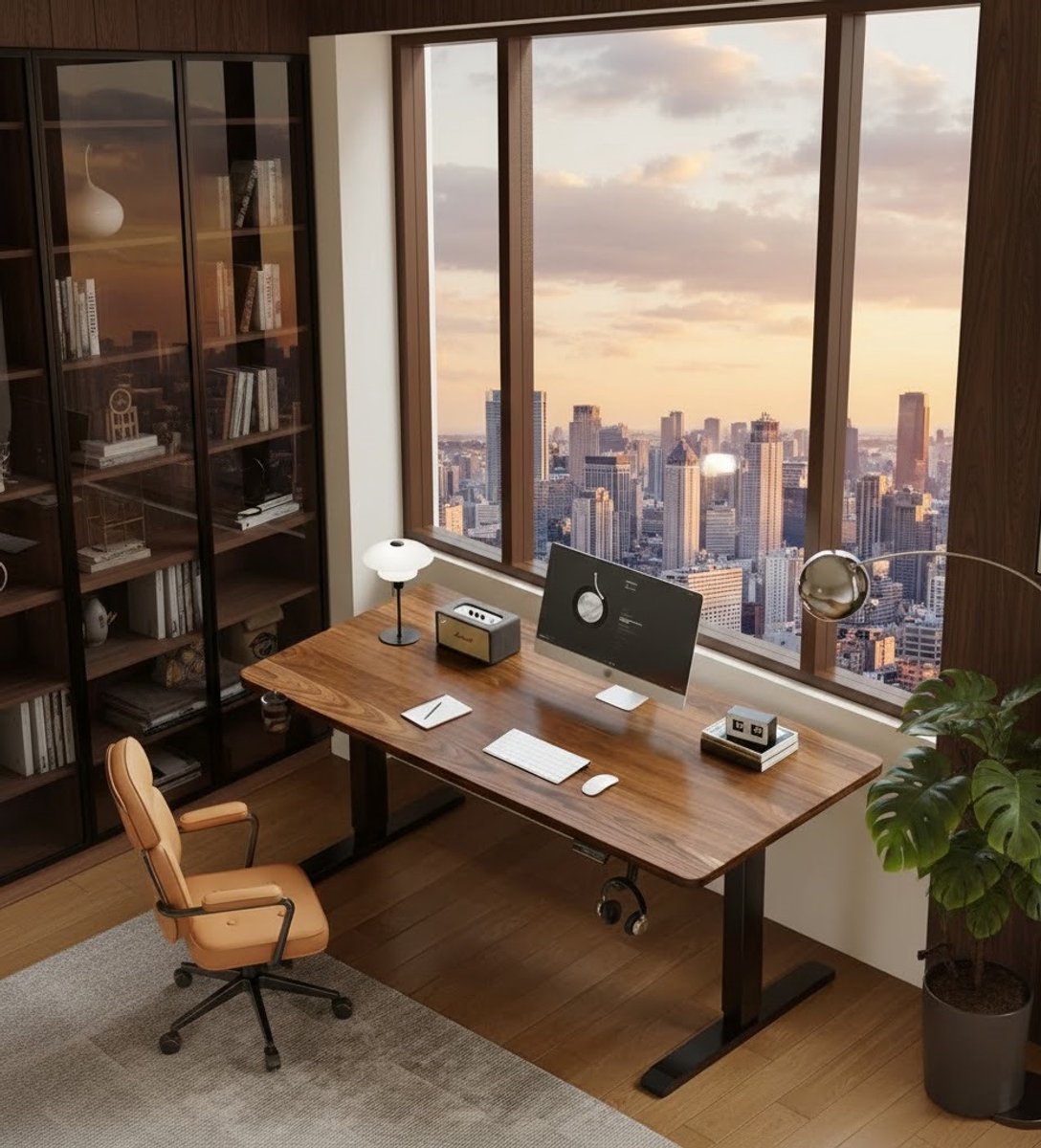 Elektrisch Verstelbaar Bureau – Ergonomisch Sta- en Zitbureau – Hoogte Instelbaar 75-120 cm – Minimalistisch Houten Computer- en Gaming Bureau – Thuiswerk & Kantoor – 120x60 cm Casa Serena