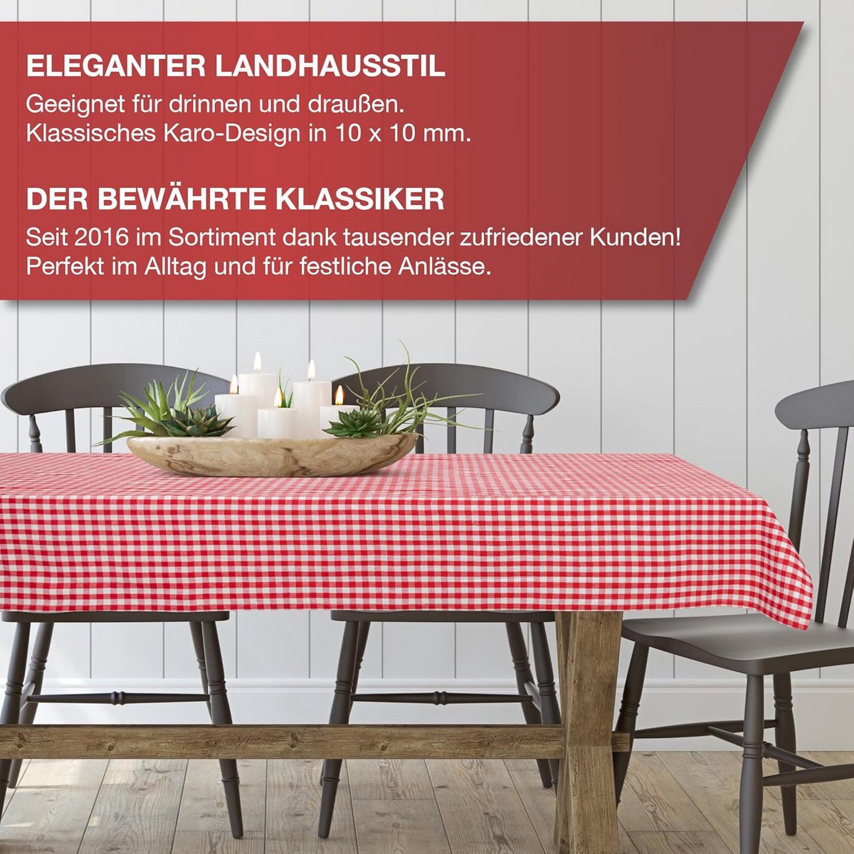 Rood Wit Geruit Tafelkleed 140 x 220 cm Katoen Hoge Kwaliteit