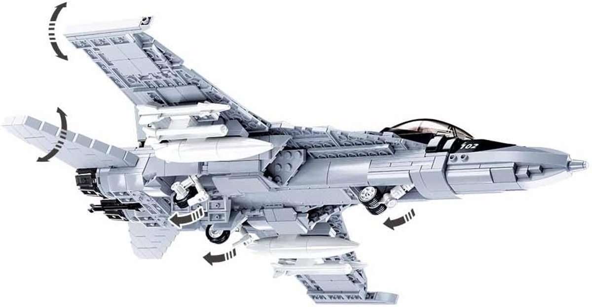 Sluban ModelBricks F-18 Bumblebee Fighter Straaljager bouwspeelgoed - Constructiespeelgoed modelbouw - bouwdoos met 682 bouwstenen - M38-B0928 vanaf 10 jaar — afbeelding 3