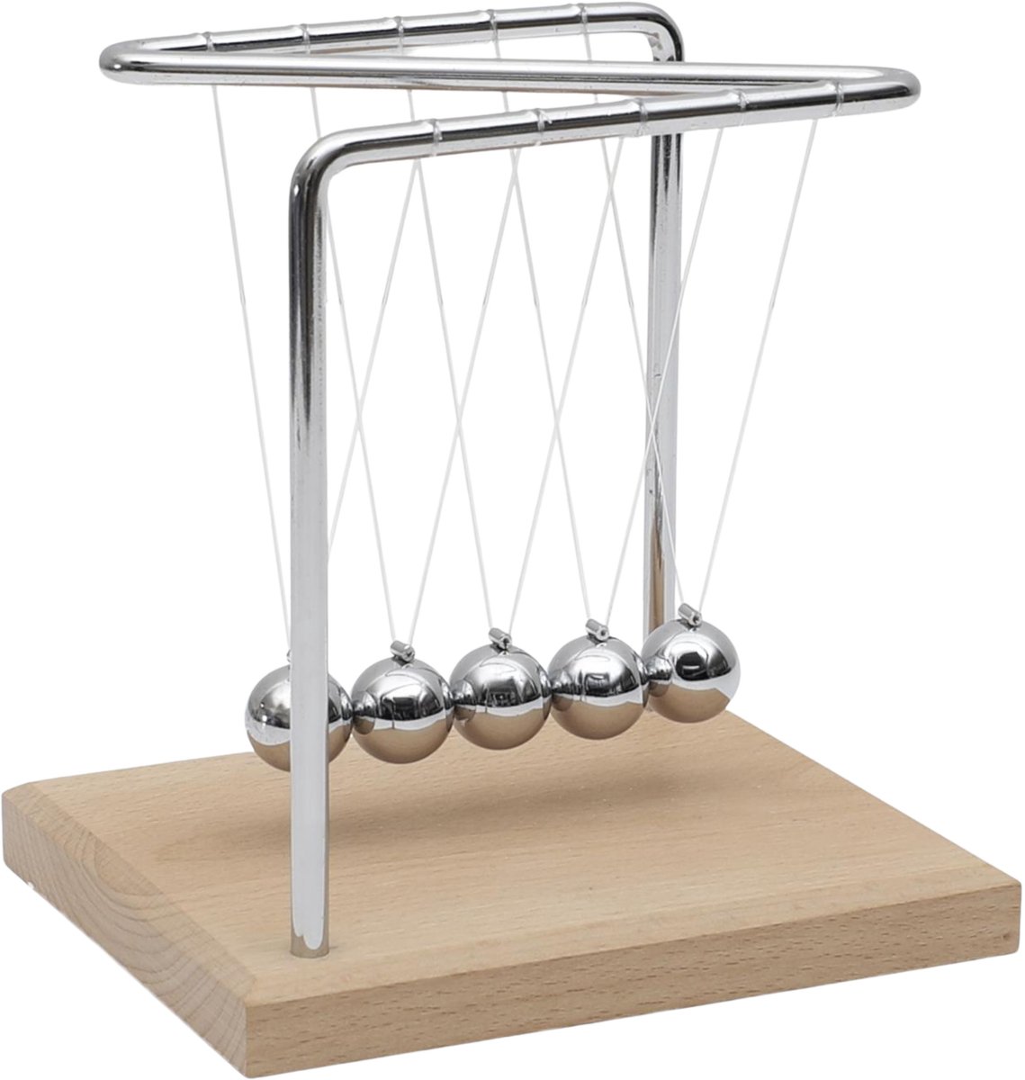 Home deco factory Newton pendel cradle - met 5 ballen - 14 x 12 x 15 cm - Slinger/balancee