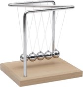 Newton Cradle Pendel Balls Game, 5 glazen ballen, kantoorornament speelgoed voor het verlichten van fysieke stress verlichting bal pendel met basis, 12 x 12 x 8,8 cm, schommeltijd 15-20 seconden