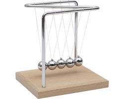 Home deco factory Newton pendel cradle - met 5 ballen - 14 x 15 x 31 cm - Slinger/balanceerballen voor op kantoor/bureau