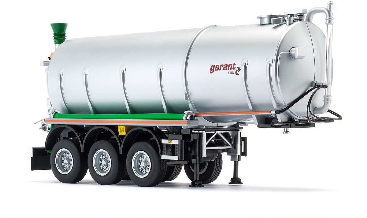 WIKING 077655 Kotte tankoplegger garant TSA 30.000, Model, 1:32, Metaal/Kunststof, Vanaf 14 jaar, Talrijke functies, Uittrekbare steunen, Functionele lift-as, Zilver (Wit aluminium)