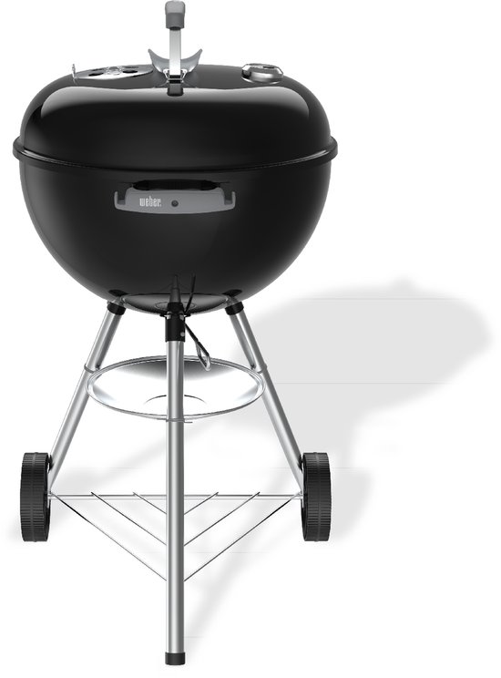 Weber Original Kettle - Ø 47 cm Grillrooster - Houtskoolbarbecue - Zwart - Asopvangschaal - 2 Duurzame, weerbestendige wielen - One-Touch Reinigingssysteem - Dekselthermometer - 2 Gereedschapshaken - Kras- en roestbestendig