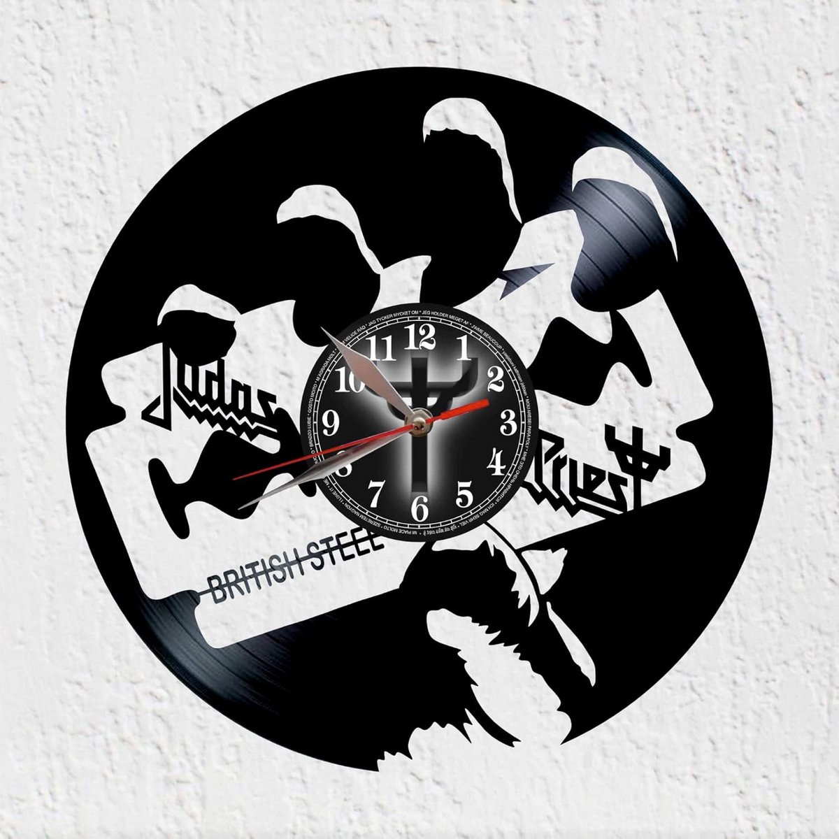 Wandklok van Vinyl Plaat met Band Ontwerp - Stille Quartz Beweging