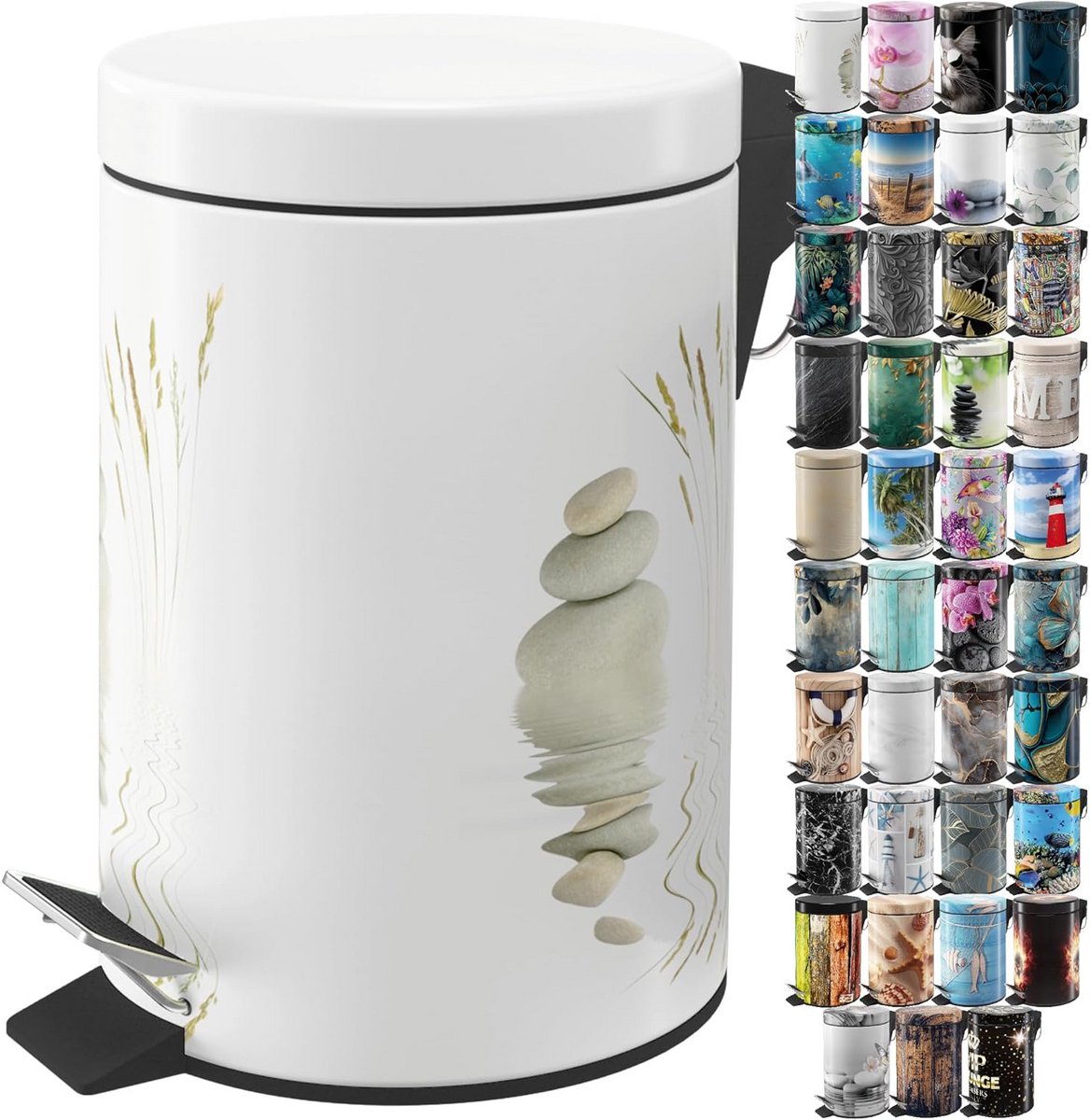 Cosmetica Emmer - Prullenbak Binnenshuis - Afval Beheren - Soft Close Mechanisme - 3 Liter - Diverse Designs