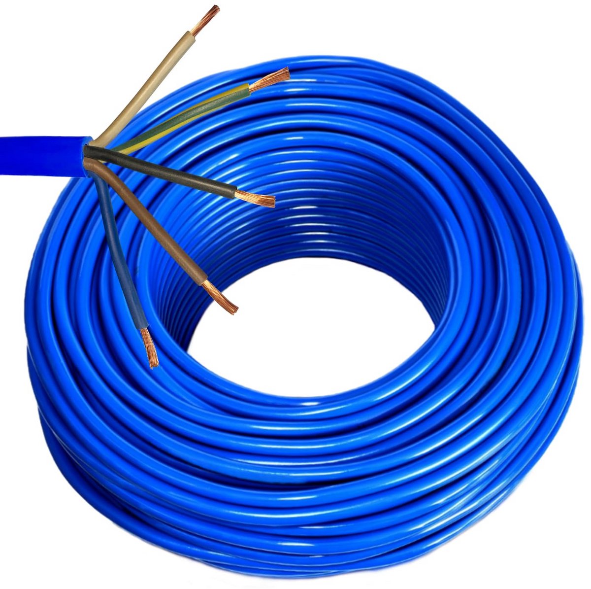 H07BQ-F 5x2.5mm Strenge Kabel 15 Meter Blauw