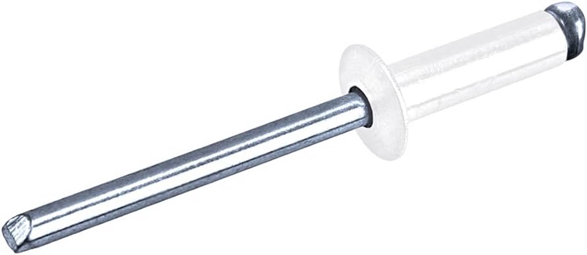 1000x Gelakte Aluminium Blindklinknagels Ø4x12mm RAL 9010 Wit Platte Kop