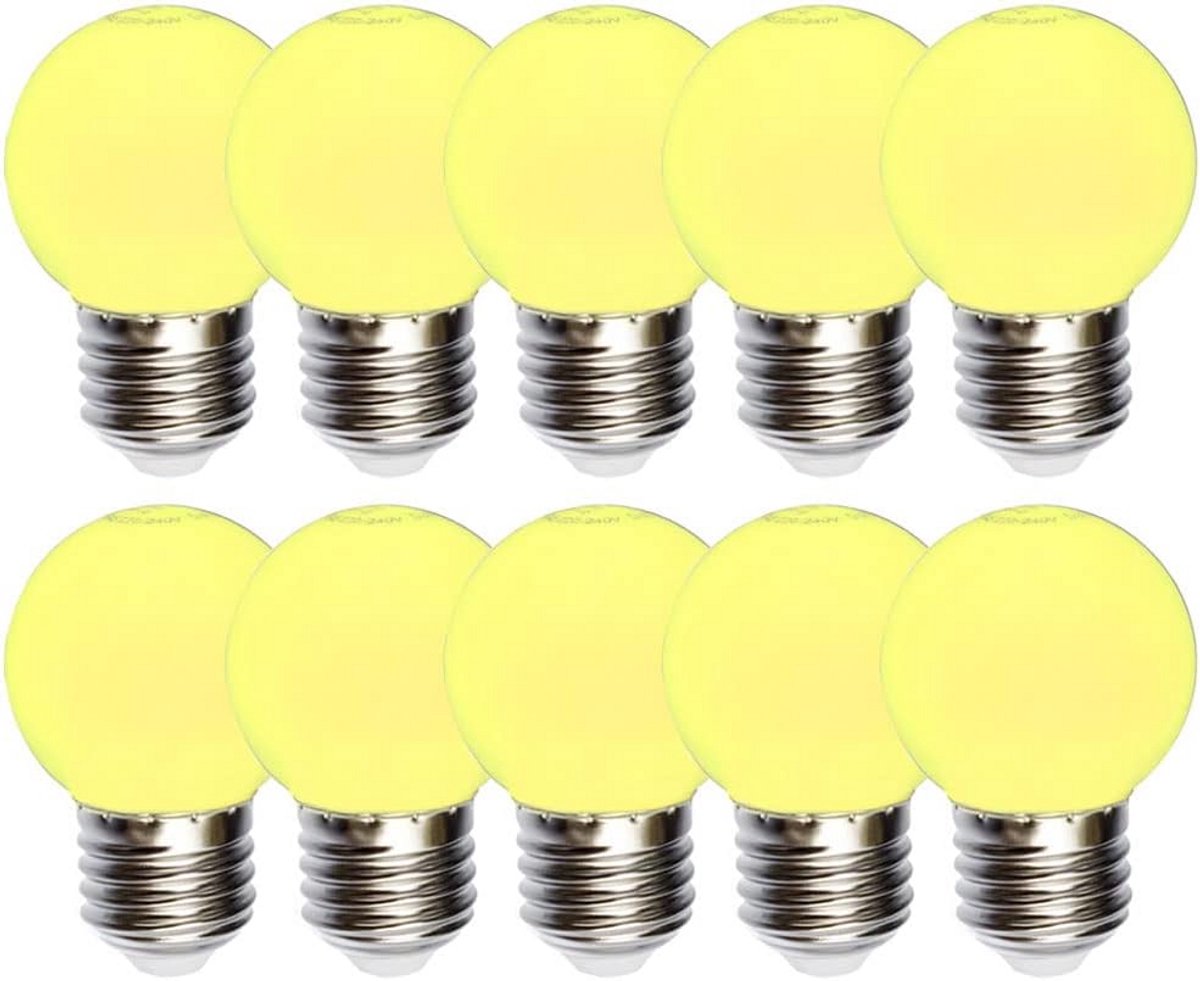 10x Energiezuinige LED Lampen Druppelvormig 1W E27 Geel Licht Warm Wit Gloeilampen