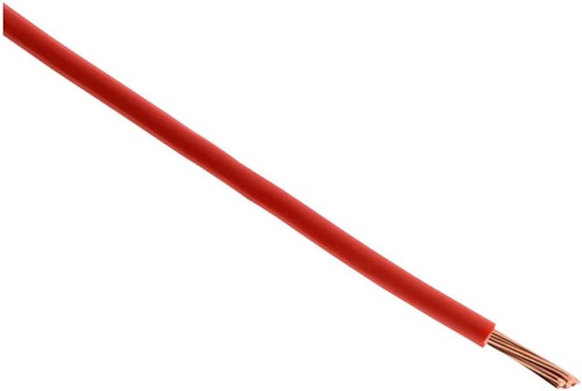 Elektrische Stroomkabel 6mm² Enkeldraad H07V-R met PVC Isolatie - 5 Meter Rood