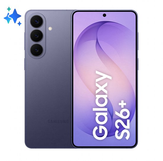 Samsung Galaxy S26+ 256GB Cobalt Violet 5G smartphone, 6,7″ AMOLED, 12GB RAM, 50MP camera, snelladen, dual SIM