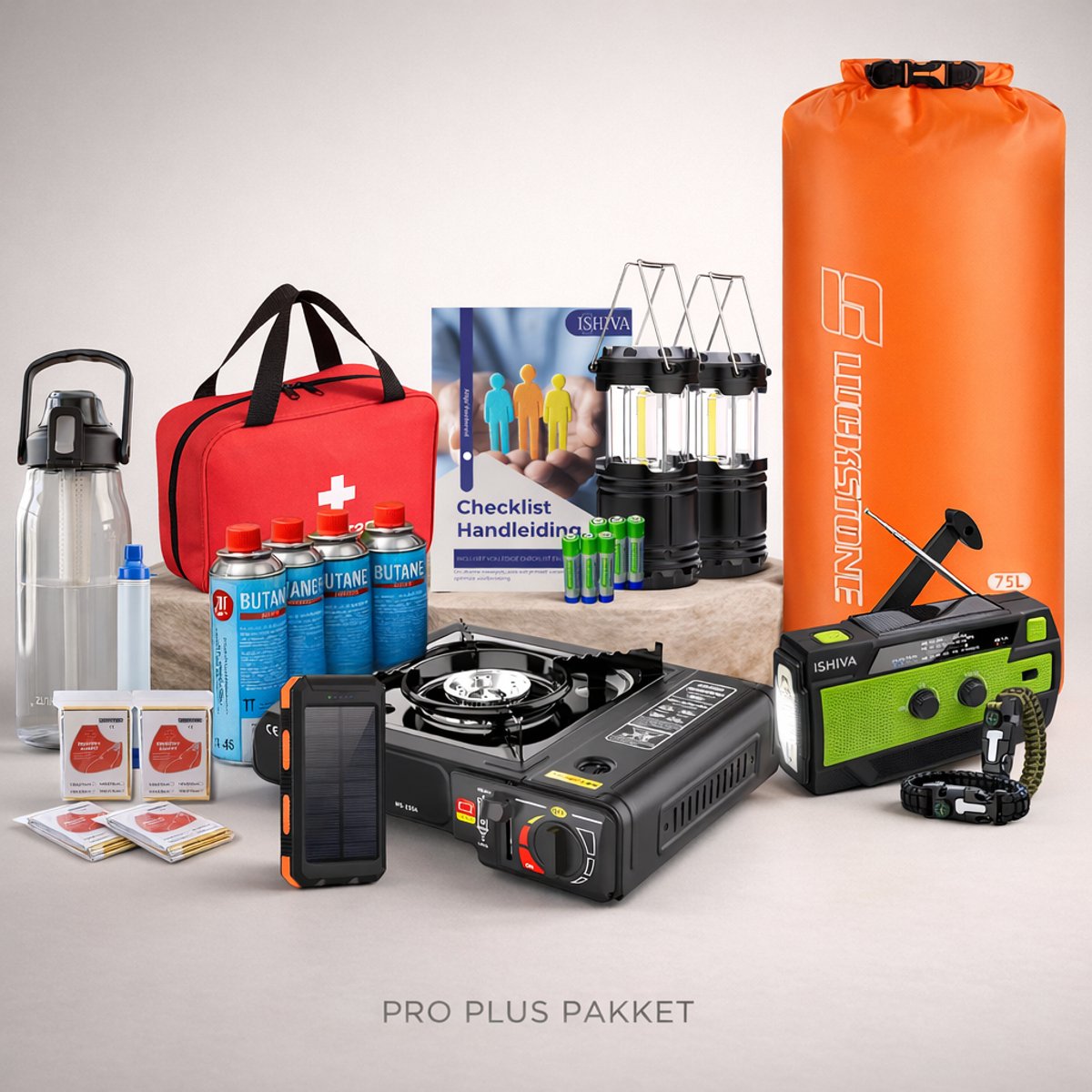 ISHIVA® Noodpakket Pro Plus – Compleet nood- en overlevingspakket voor maximale voorbereiding