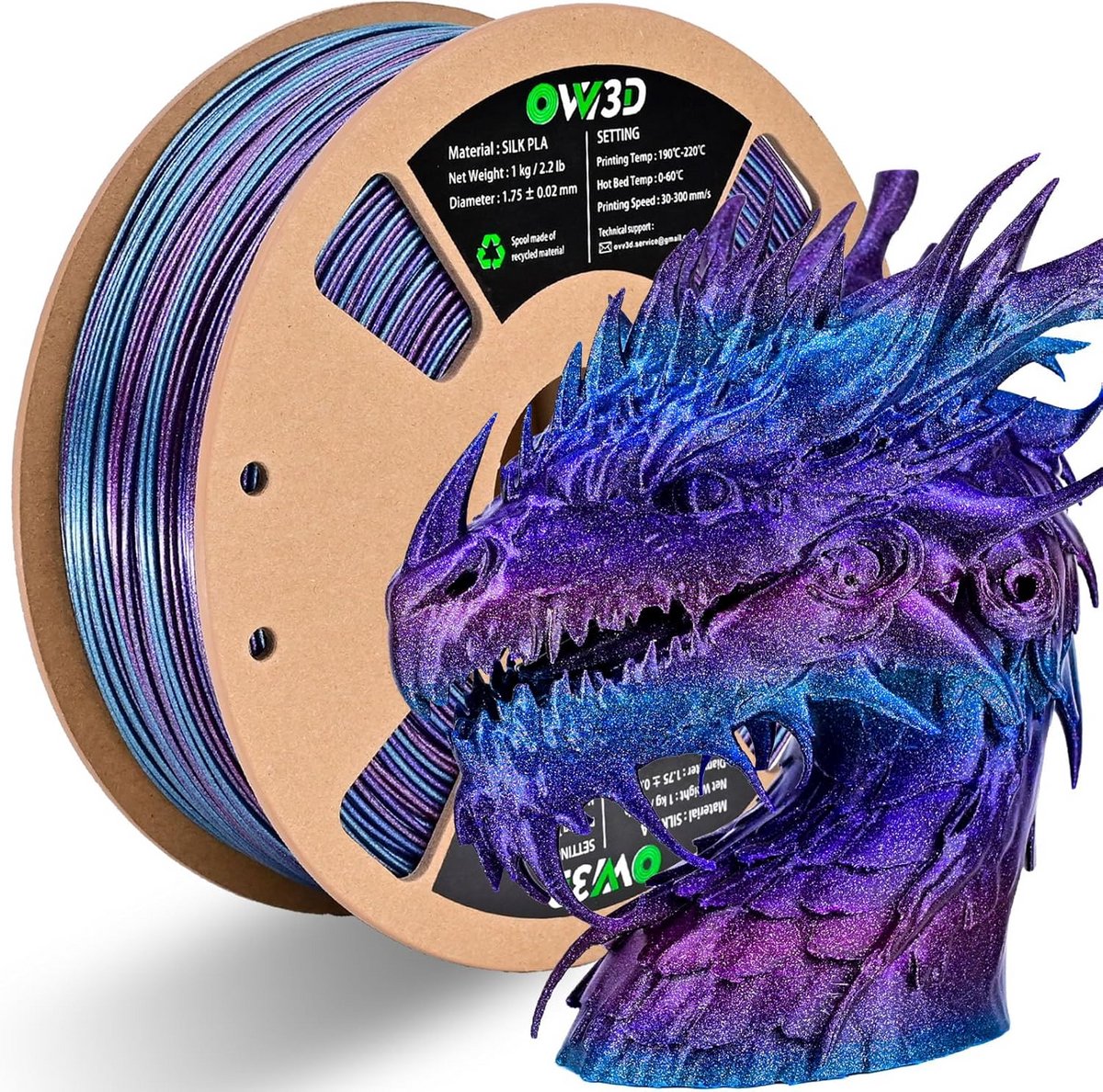 3D Printer Filament PLA Zijdeachtig Kleurverloop - 1.75mm 1kg