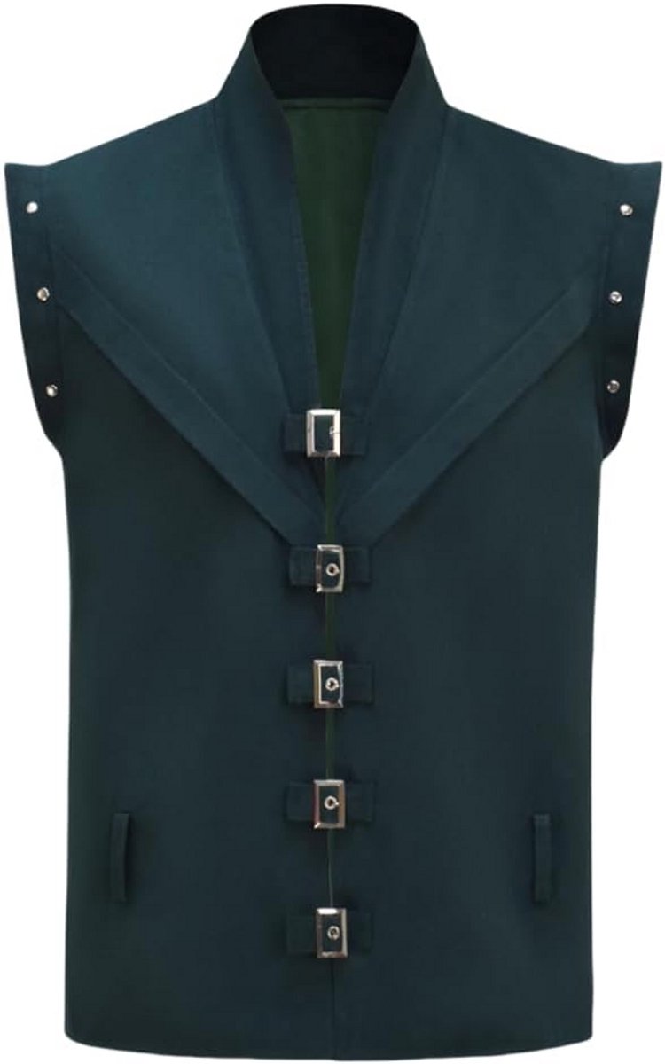 Groen Renaissance Kostuum voor Heren - Historische Vest en Broek Set