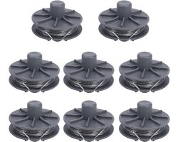 Reserve-draadspoel 5307-20 voor Gardena Turbotrimmer SmallCut 300/23,9805,9806,9807,9808,9809,9827,8846,8847,8848,9870,9872,9874,EasyCut 400/25,ComfortCut 450/25 Draadspoel Ø 1,6mm 8 stuks