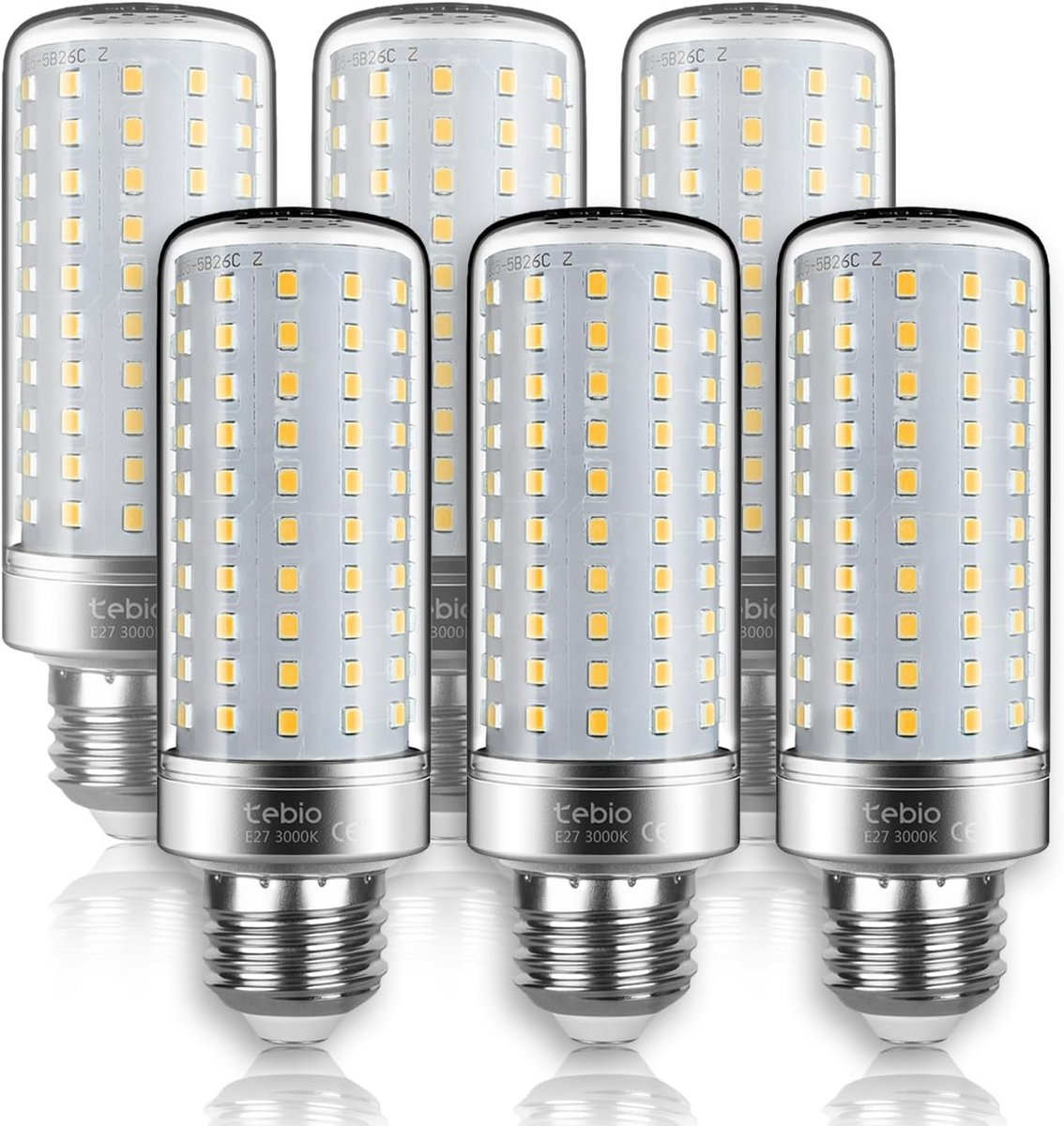 E27 LED Lampen 25W 3000K Warm Wit Kaarsvormig Niet-dimbaar 6-Pack