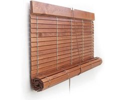 Houten Jaloezie Lakkering Kersenhout Metallic Remmen 70x190 cm