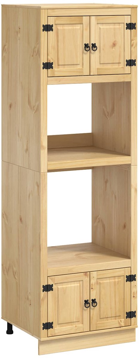 vidaXL Kast - SKI - HoningBruin - 66 - x - 58 - x - 207 - cm - Massief - grenenhout