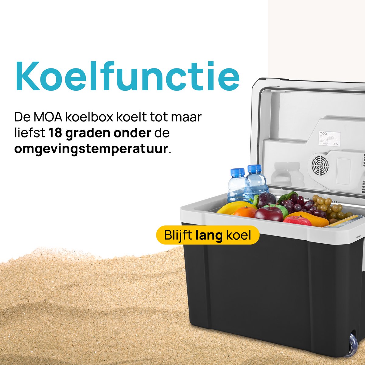 MOA Koelbox Elektrisch 12v 230 volt - 40L - Frigobox - Camping Koelkast - Auto en Camping - Koelen en Verwarmen - Zwart — afbeelding 6