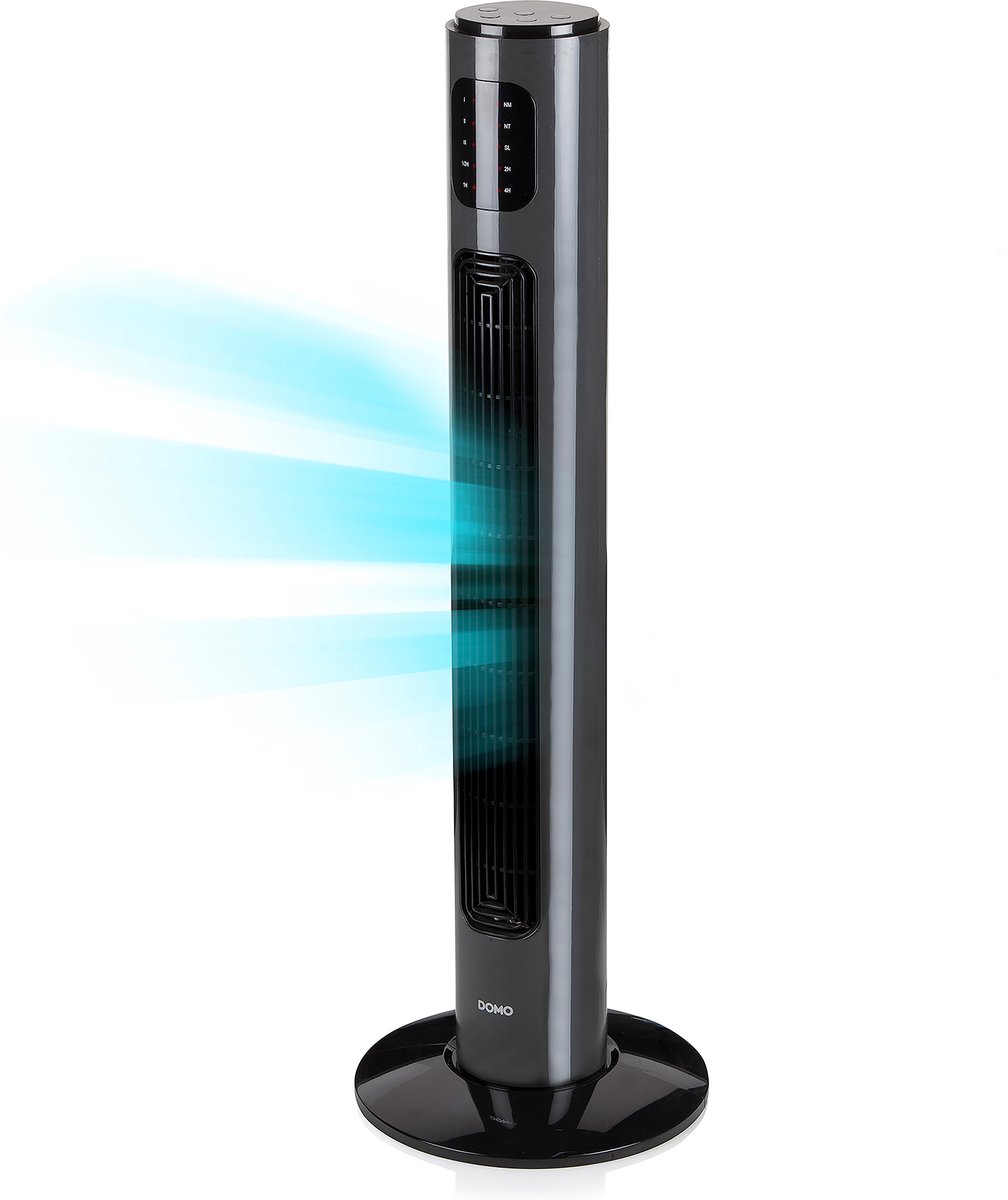 Bol.com DOMO DO8124 Kolomventilator - 3 standen + 3 snelheden - 96 cm - Zwart aanbieding