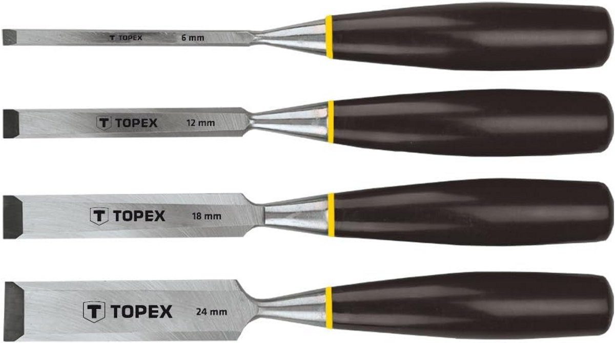 Set van 4 Houten Beitels (6, 12, 18, 24 mm) voor Precisiewerk