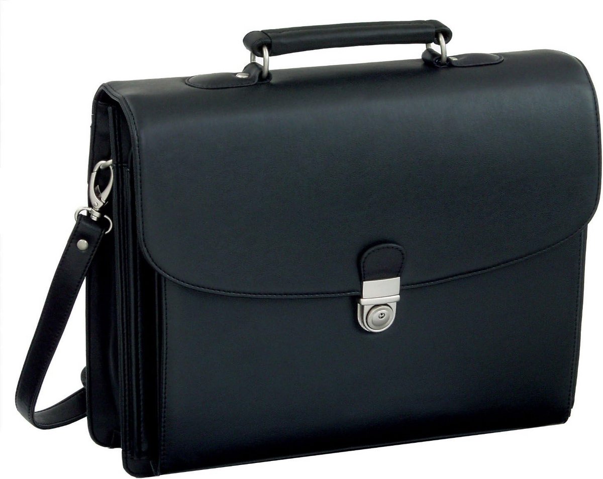 Luxe Aktetas Zwart Imitatieleer - Stevige Business Koffer voor Laptop tot 15.4 inch